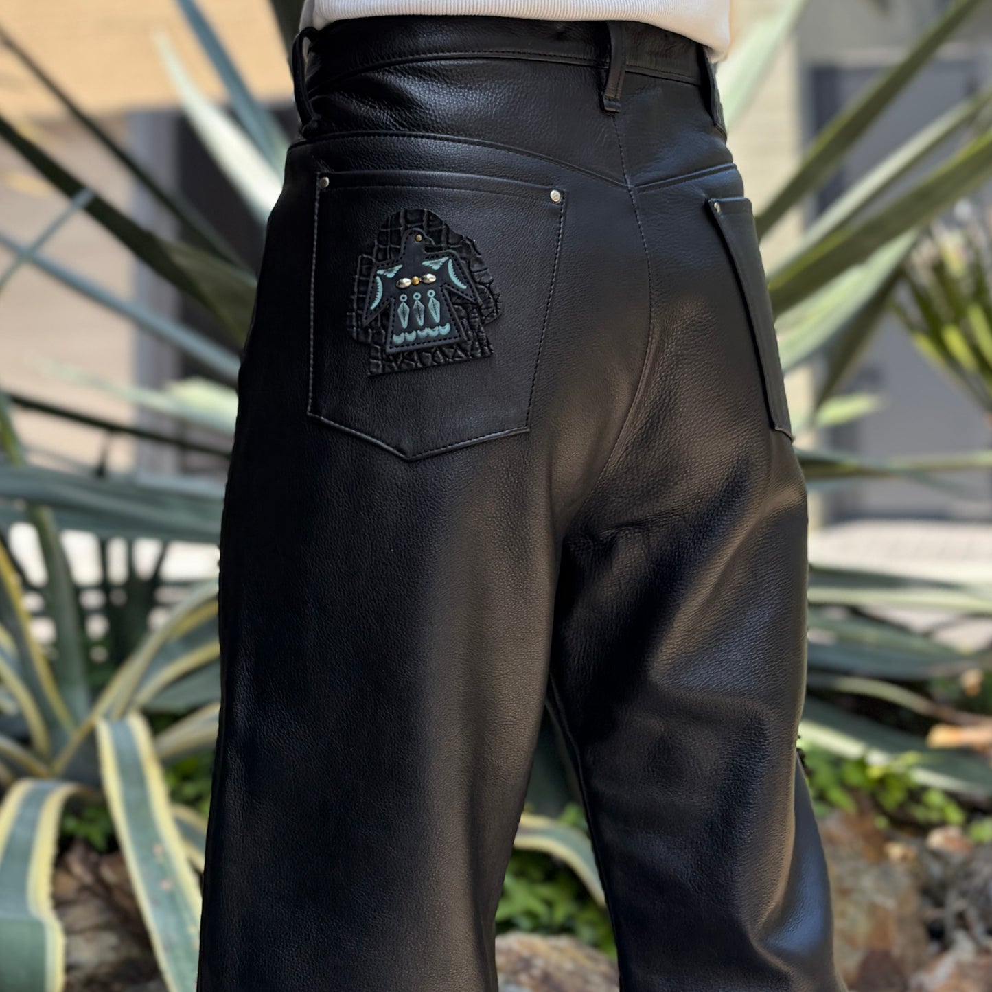 SOTOMI×ATSU CROCODILE&CHROME LEATHER PANTS "THUNDER BIRD" The Ore【レザーパンツ/革パン/クロコダイル/ポロサス】