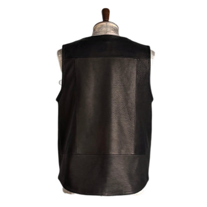 VEST "Peanut Flower" 【レザーベスト/ブラック/カーフレザー/バイカラー】