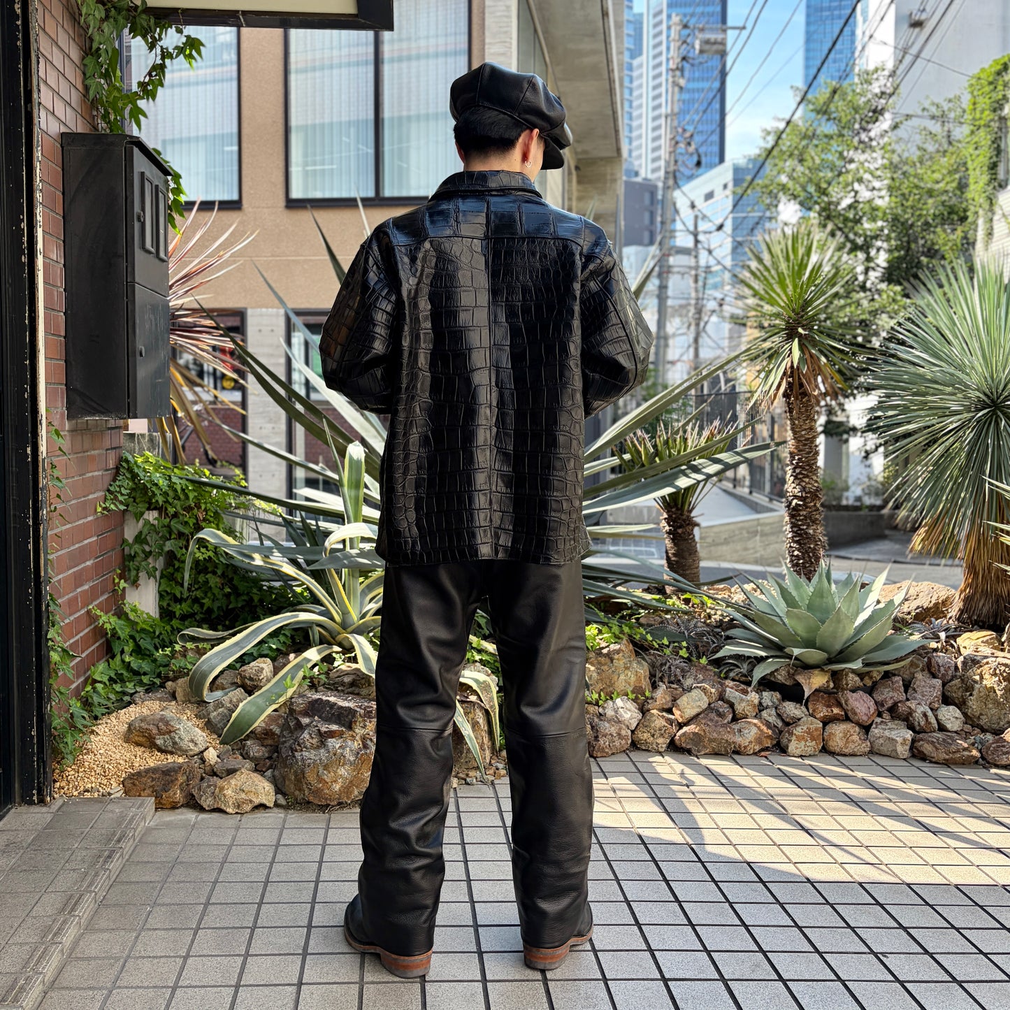 SOTOMI×ATSU CROCODILE&CHROME LEATHER PANTS "THUNDER BIRD" The Ore【レザーパンツ/革パン/クロコダイル/ポロサス】