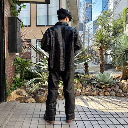 SOTOMI×ATSU CROCODILE&CHROME LEATHER PANTS "THUNDER BIRD" The Ore【レザーパンツ/革パン/クロコダイル/ポロサス】