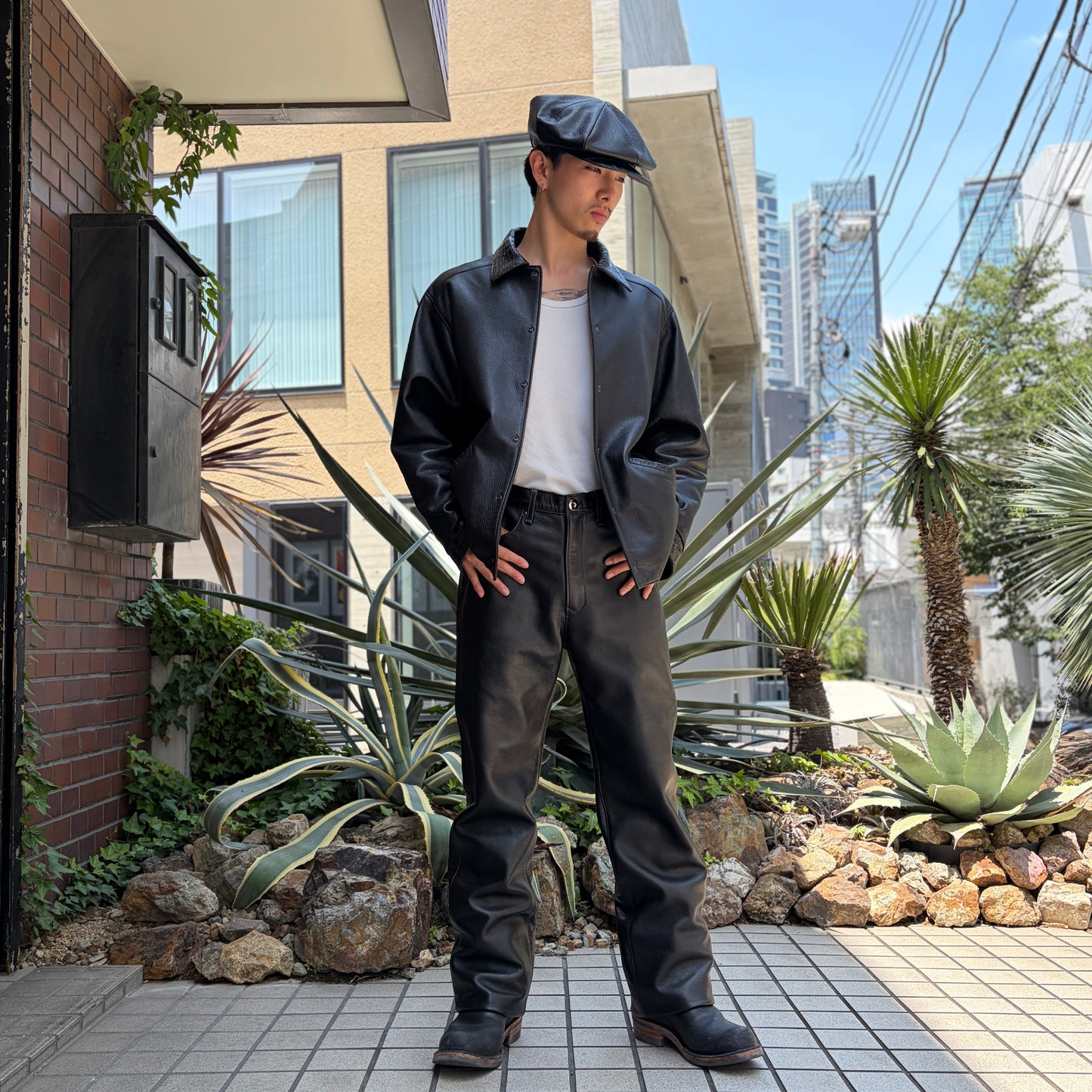 SOTOMI×ATSU CROCODILE&CHROME LEATHER PANTS "THUNDER BIRD" The Ore【レザーパンツ/革パン/クロコダイル/ポロサス】
