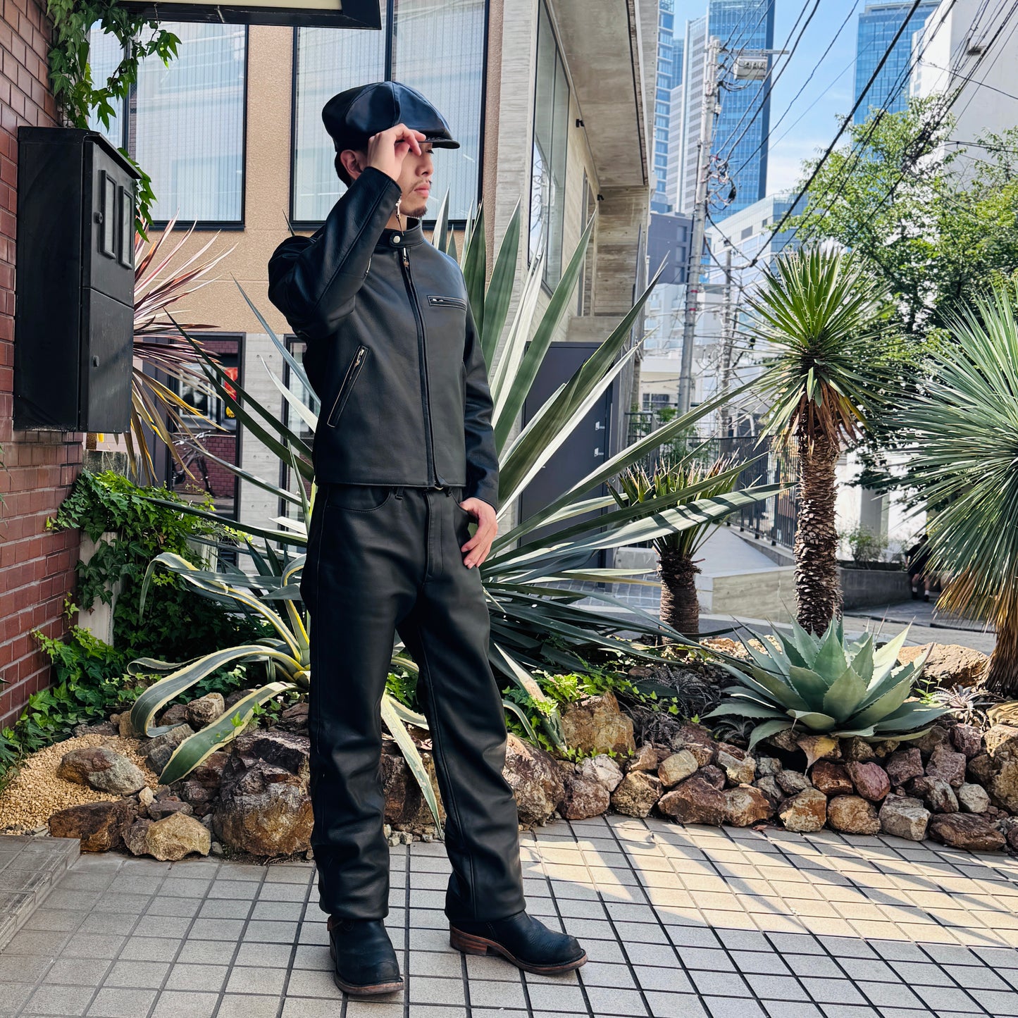 LEATHER PANTS "Lily" The Ore純銀 ※Normal【レザーパンツ/ブラック/茶芯/革パン】