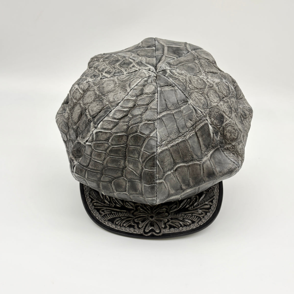 ATSU×SOTOMI CROCODILE POROSUS 墨染Casquette "Peanut Flower" The Ore PLATINUM【クロコダイル/ポロサス/墨染/キャスケット/カービング/プラチナ】