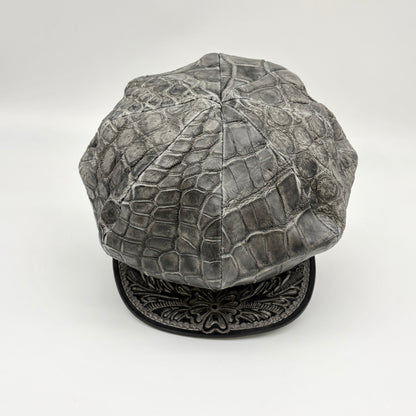 ATSU×SOTOMI CROCODILE POROSUS 墨染Casquette "Peanut Flower" The Ore PLATINUM【クロコダイル/ポロサス/墨染/キャスケット/カービング/プラチナ】