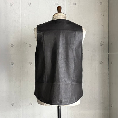 VEST "Peanut Flower" The Ore 純銀【レザーベスト/ブラック/カーフレザー/純銀】