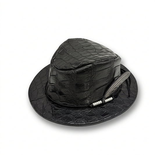 SOTOMI×ATSU CROCODILE POROSUS HAT "Feather" The Ore PLATINUM
【レザーハット/ブラック/クロコダイル/ポロサス/カービング/プラチナ】