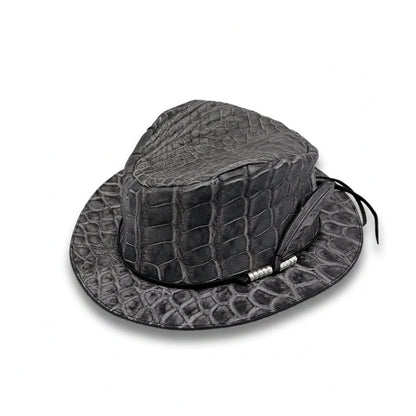 ATSU×SOTOMI CROCODILE POROSUS 墨染HAT "Feather" The Ore PLATINUM【レザーハット/墨染/クロコダイル/ポロサス/カービング/プラチナ】