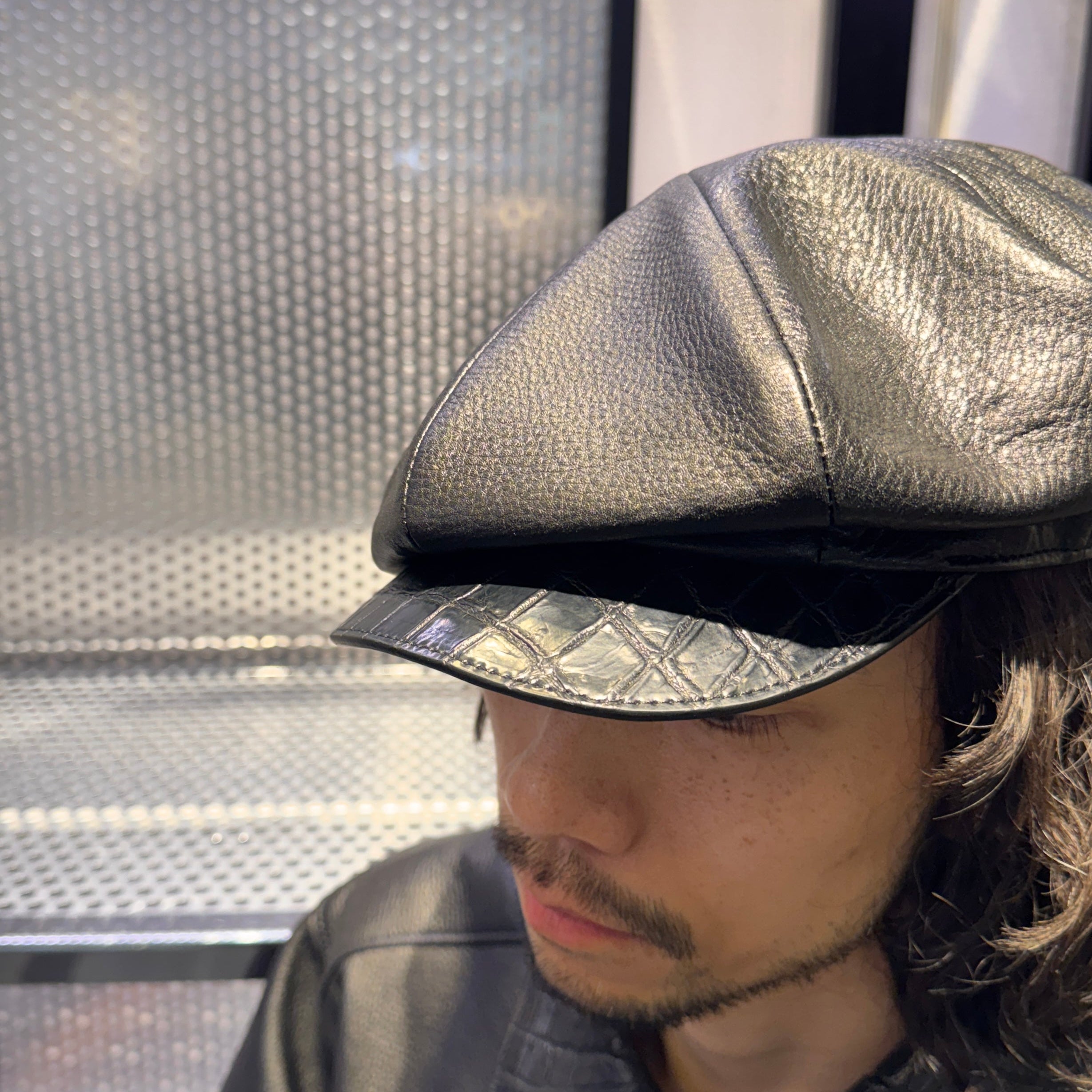 SOTOMI×ATSU ORIGINAL CHROME LEATHER × CROCODILE POROSUS Casquette