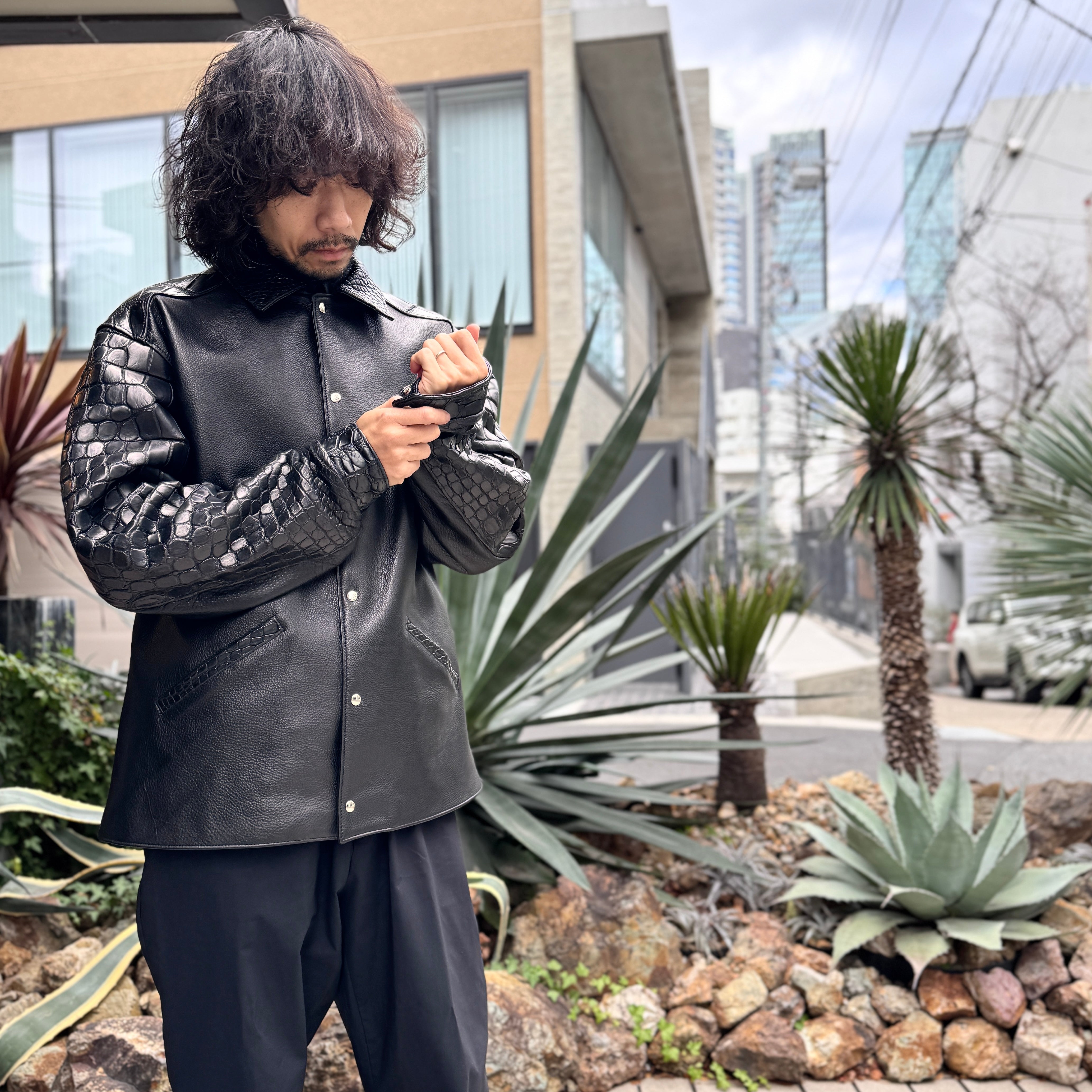 SOTOMI×ATSU CROCODILE POROSUS CAR COAT Type.3【クロコダイル