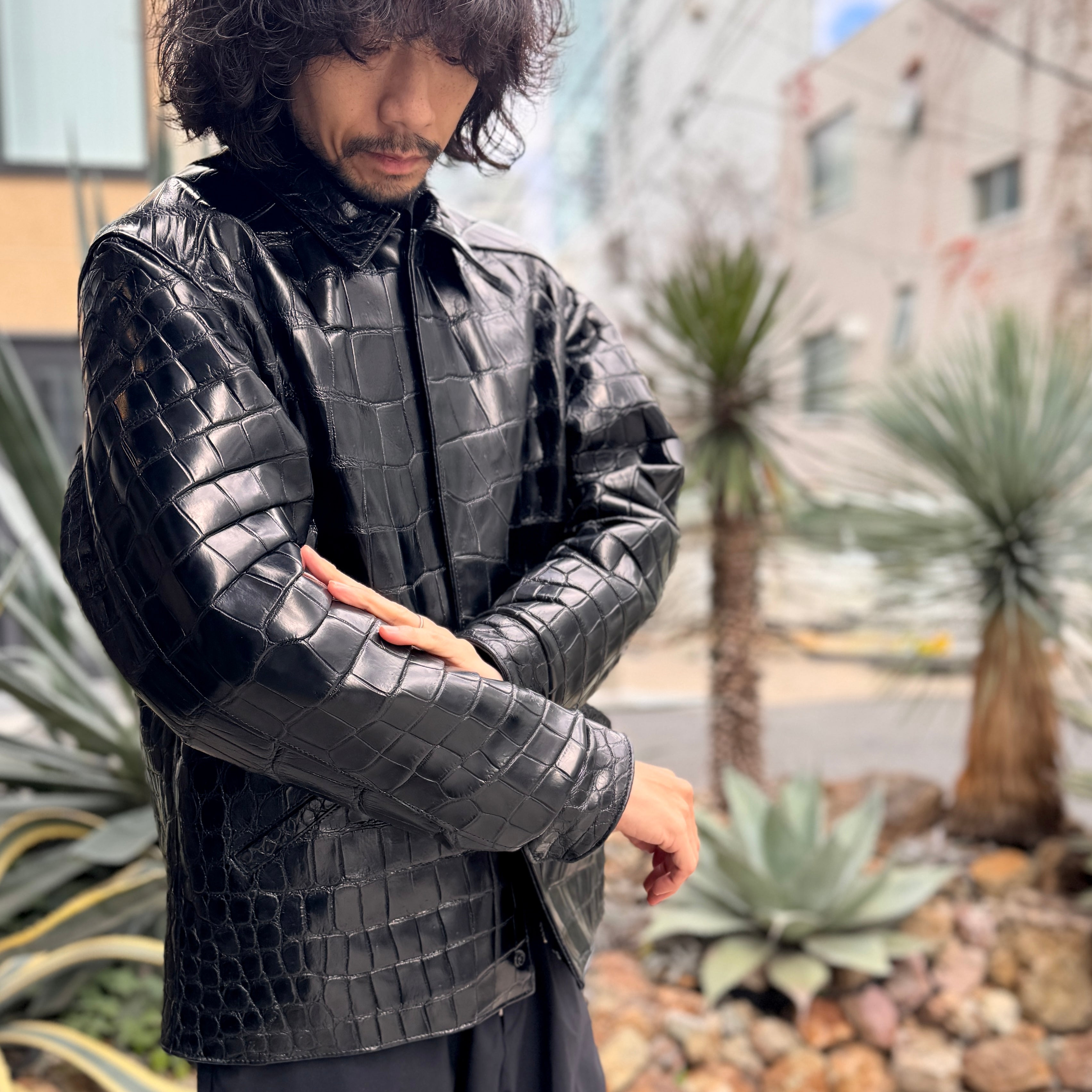 SOTOMI×ATSU CROCODILE POROSUS CAR COAT All Crocodile【クロコダイル