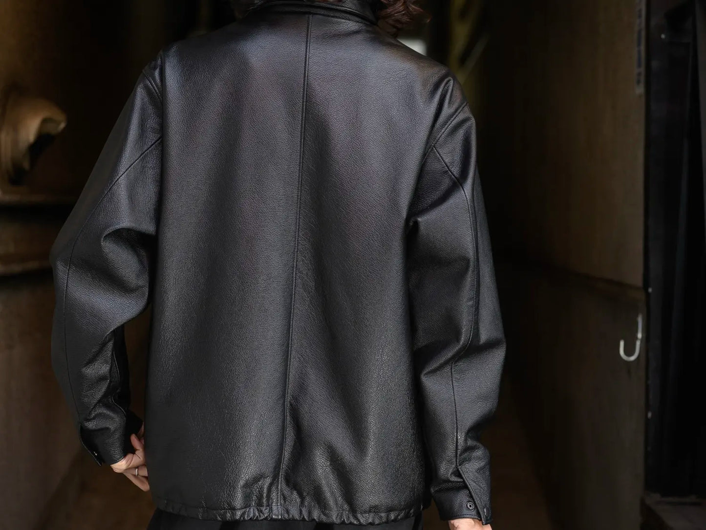 LEATHER COACH JACKET "THUNDER BIRD"【コーチジャケット/ブラック/ステアハイド】