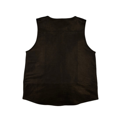 VEST "Peanut Flower" 【レザーベスト/ブラック/カーフレザー/バイカラー】