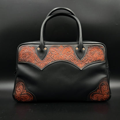 BOSTON BAG "Crest"【ボストンバッグ/ステアハイド/カービング/レッドジャスパー】