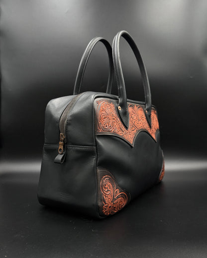 BOSTON BAG "Crest"【ボストンバッグ/ステアハイド/カービング/レッドジャスパー】