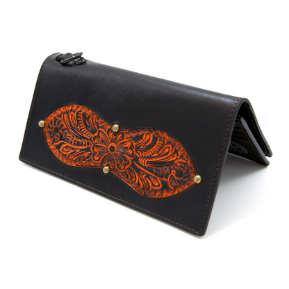 LONG WALLET “Peanut“  Red Jasper【長財布/ステアハイド/カービング/レッドジャスパー】
