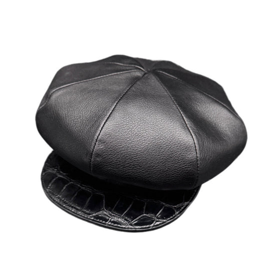 SOTOMI×ATSU ORIGINAL CHROME LEATHER × CROCODILE POROSUS Casquette【クロムハイド/クロコダイル/ポロサス/キャスケット】