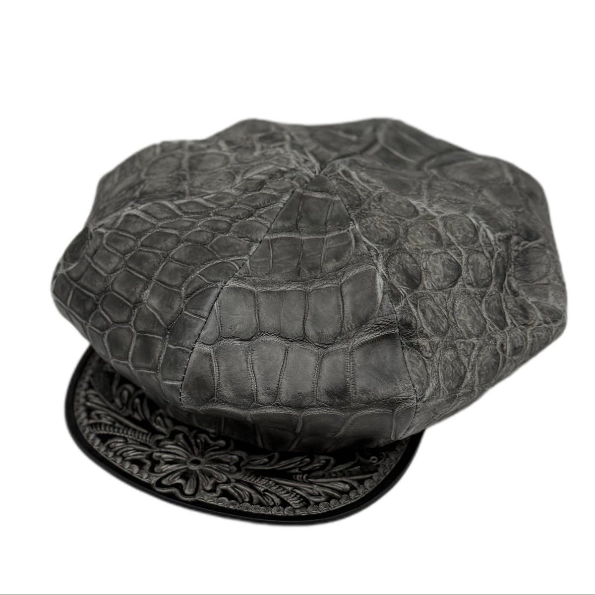 ATSU×SOTOMI CROCODILE POROSUS 墨染Casquette "Peanut Flower" The Ore PLATINUM【クロコダイル/ポロサス/墨染/キャスケット/カービング/プラチナ】