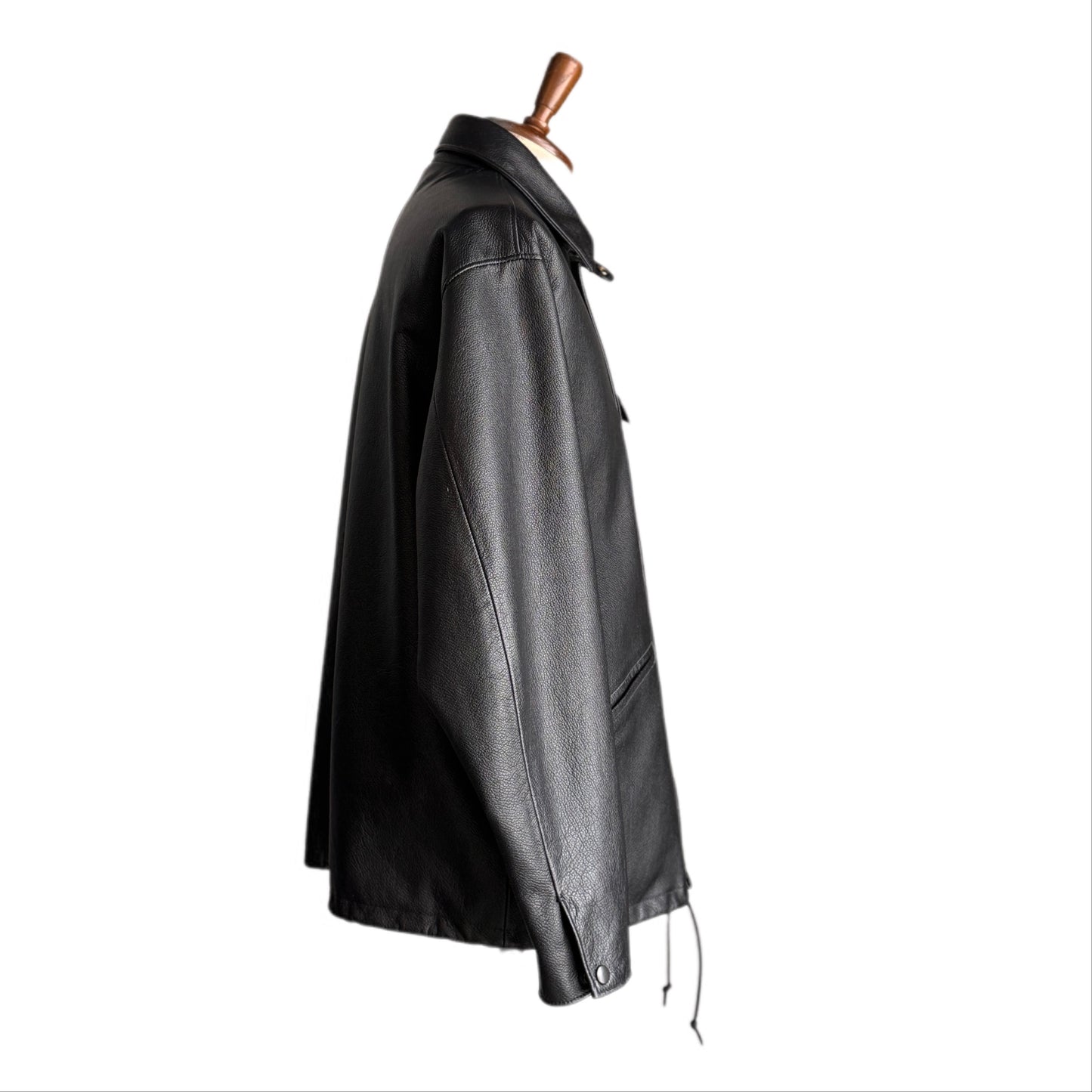 LEATHER COACH JACKET "THUNDER BIRD"【コーチジャケット/ブラック/ステアハイド】
