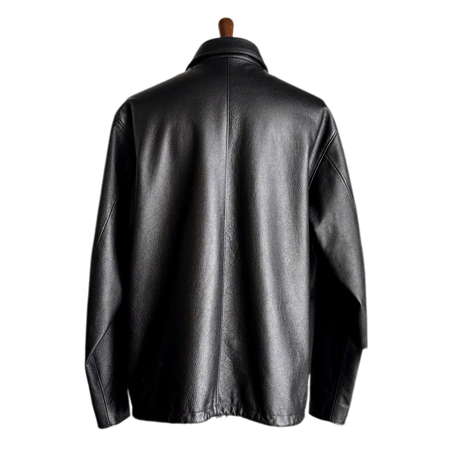 LEATHER COACH JACKET "THUNDER BIRD"【コーチジャケット/ブラック/ステアハイド】