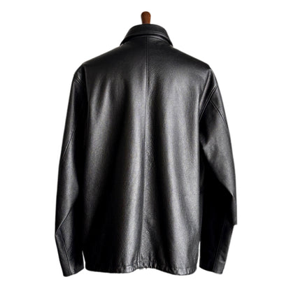LEATHER COACH JACKET "THUNDER BIRD"【コーチジャケット/ブラック/ステアハイド】