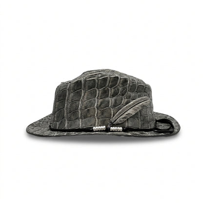 ATSU×SOTOMI CROCODILE POROSUS 墨染HAT "Feather" The Ore PLATINUM【レザーハット/墨染/クロコダイル/ポロサス/カービング/プラチナ】