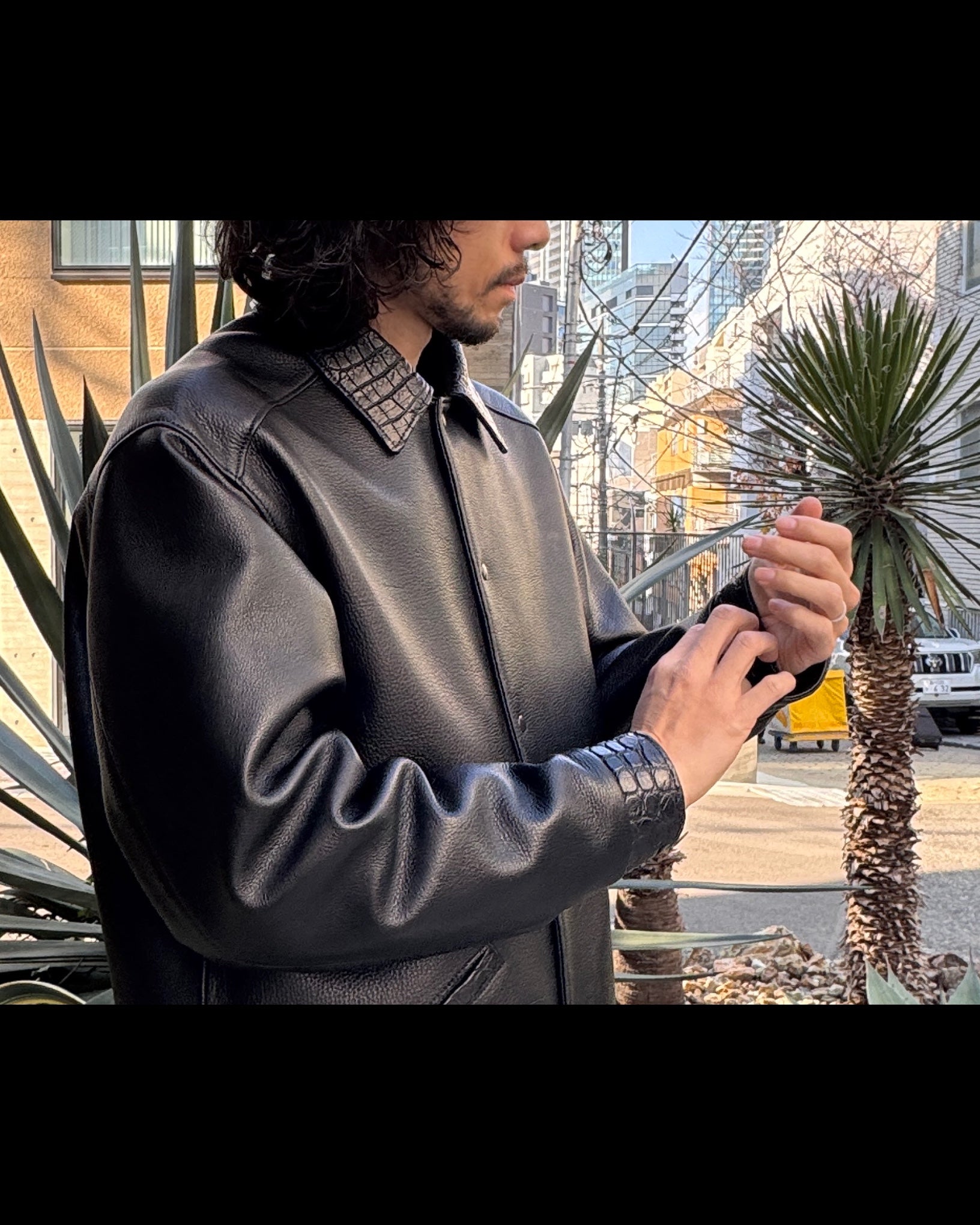 SOTOMI×ATSU CROCODILE POROSUS CAR COAT Type.1【クロコダイル