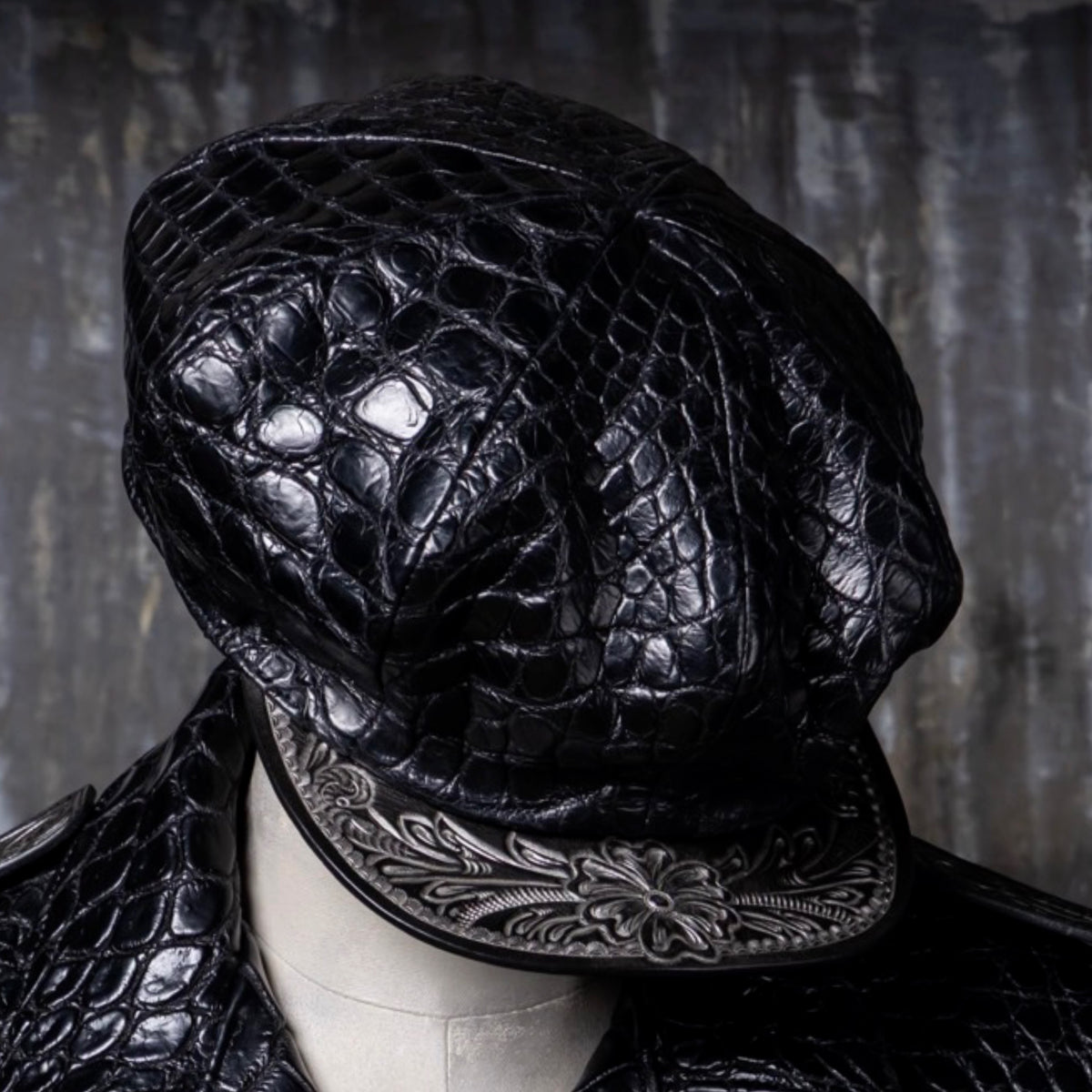 ATSU×SOTOMI CROCODILE POROSUS Casquette "Peanut Flower" The Ore PLATINUM【クロコダイル/ポロサス/キャスケット/カービング/プラチナ】