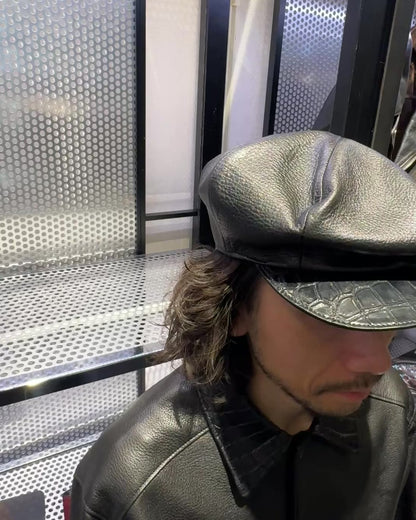 SOTOMI×ATSU ORIGINAL CHROME LEATHER × CROCODILE POROSUS Casquette【クロムハイド/クロコダイル/ポロサス/キャスケット】