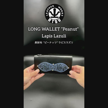 LONG WALLET “Peanut“  Lapis Lazuli【長財布/ステアハイド/カービング/ラピスラズリ】